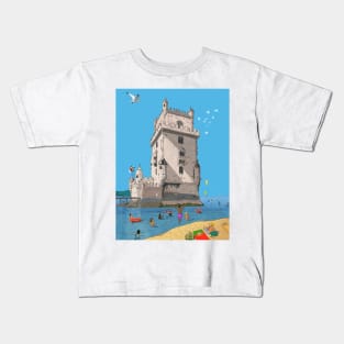 Belém Tower, Tower of Saint Vincent Lisbon Illustration Kids T-Shirt